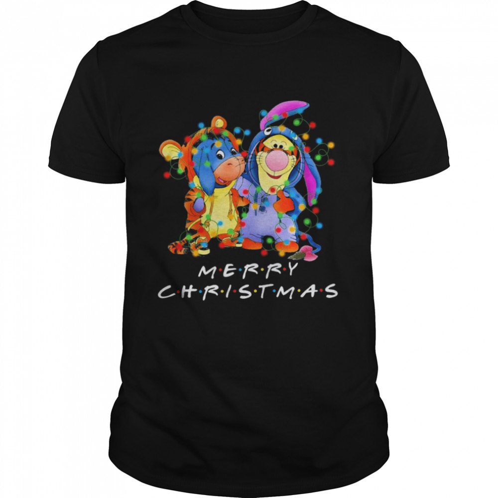 Pooh Bear and Tigger Friends Merry Christmas Lights Shirt