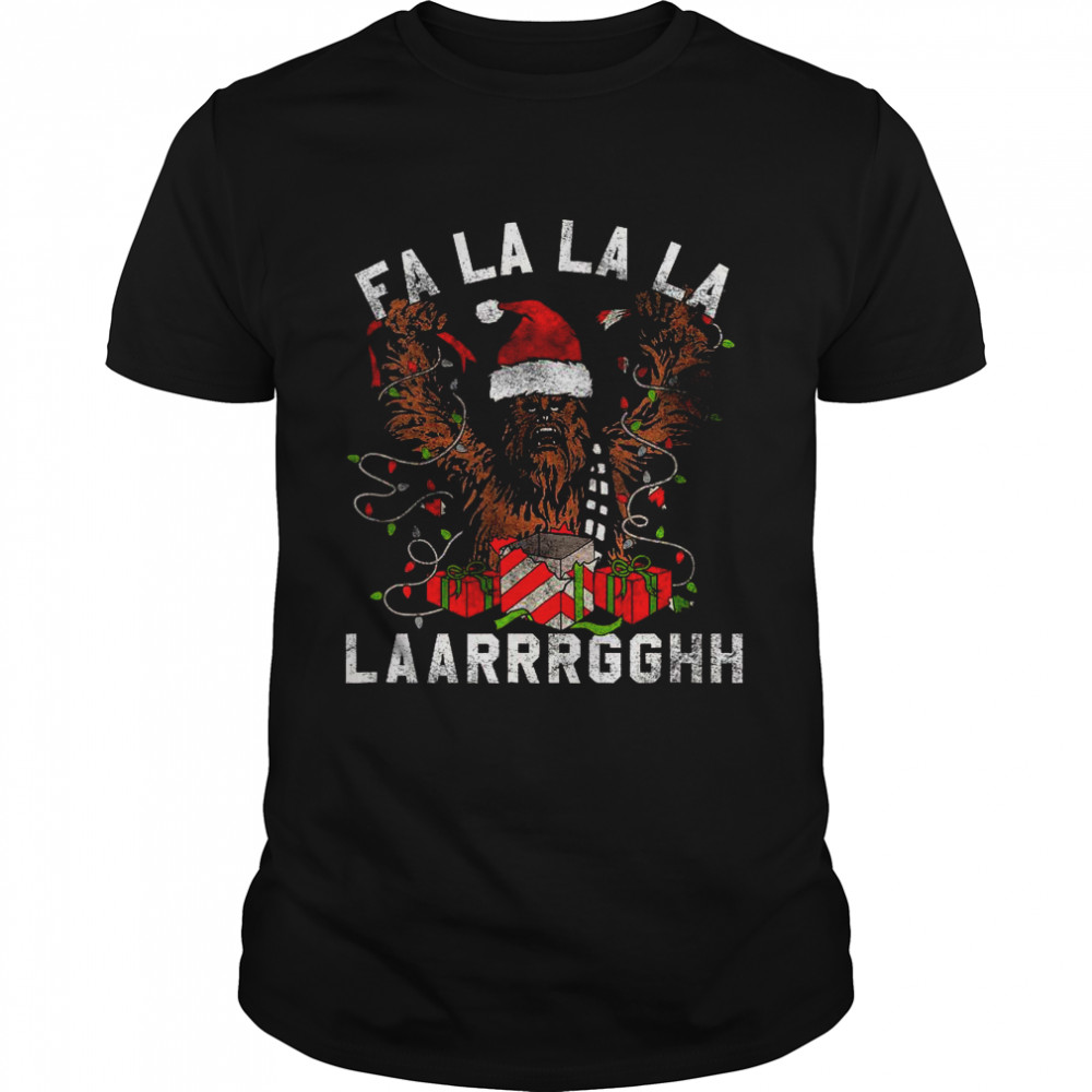 Star Wars Christmas Chewbacca Lights & Presents Fa La La T-Shirt