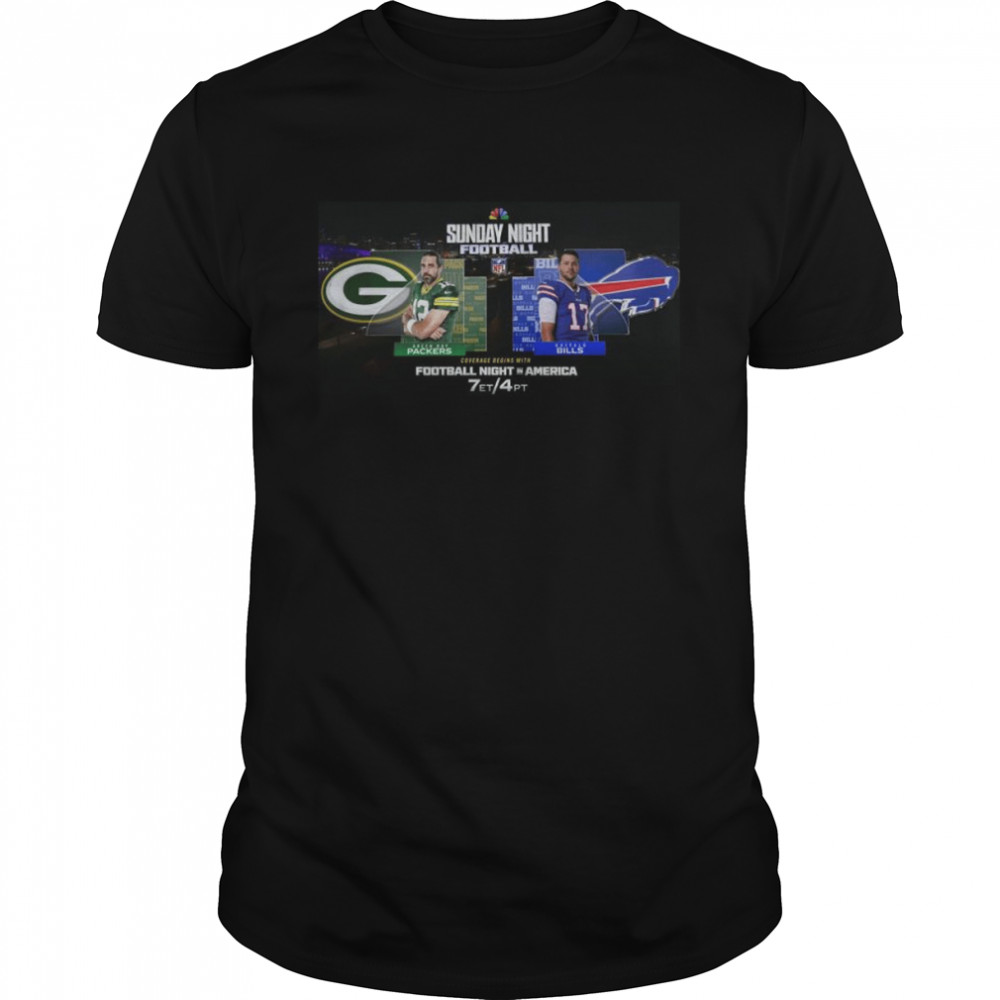 Green Bay Packers vs Buffalo Bills Sunday Night football NFL 2022 shirt