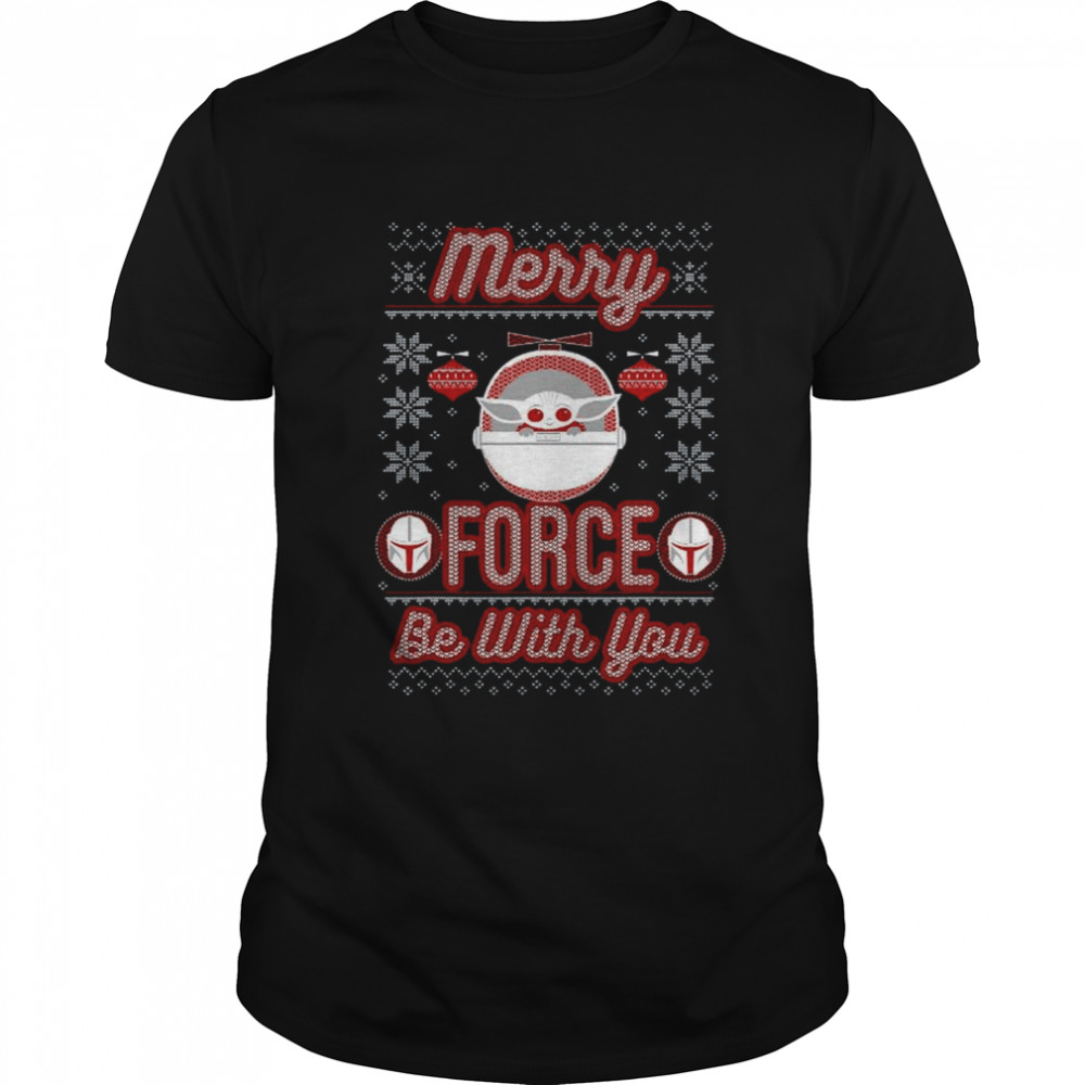 Star Wars The Mandalorian Christmas Merry Force Be With You shirt Classic Men's T-shirt