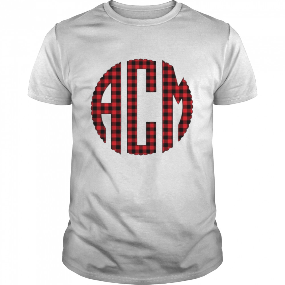 Buffalo Plaid Christmas Monogram shirt