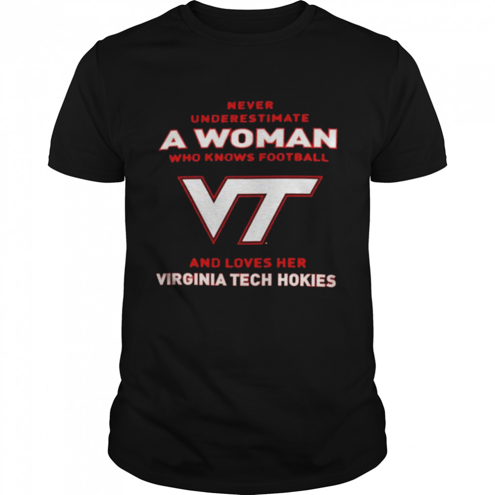 Never Underestimate A Woman Who Knows Football And Loves Her Virginia Tech Hokies Logo 2022 Shirt Never Underestimate A Woman Who Knows Football And Loves Her Virginia Tech Hokies Logo 2022 Shirt