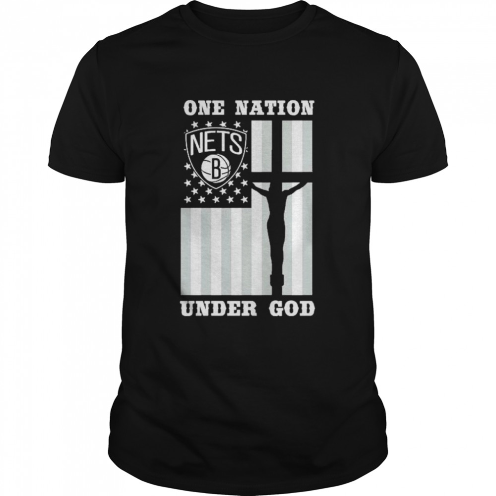 Brooklyn Nets one Nation under god American flag shirt Classic Men's T-shirt