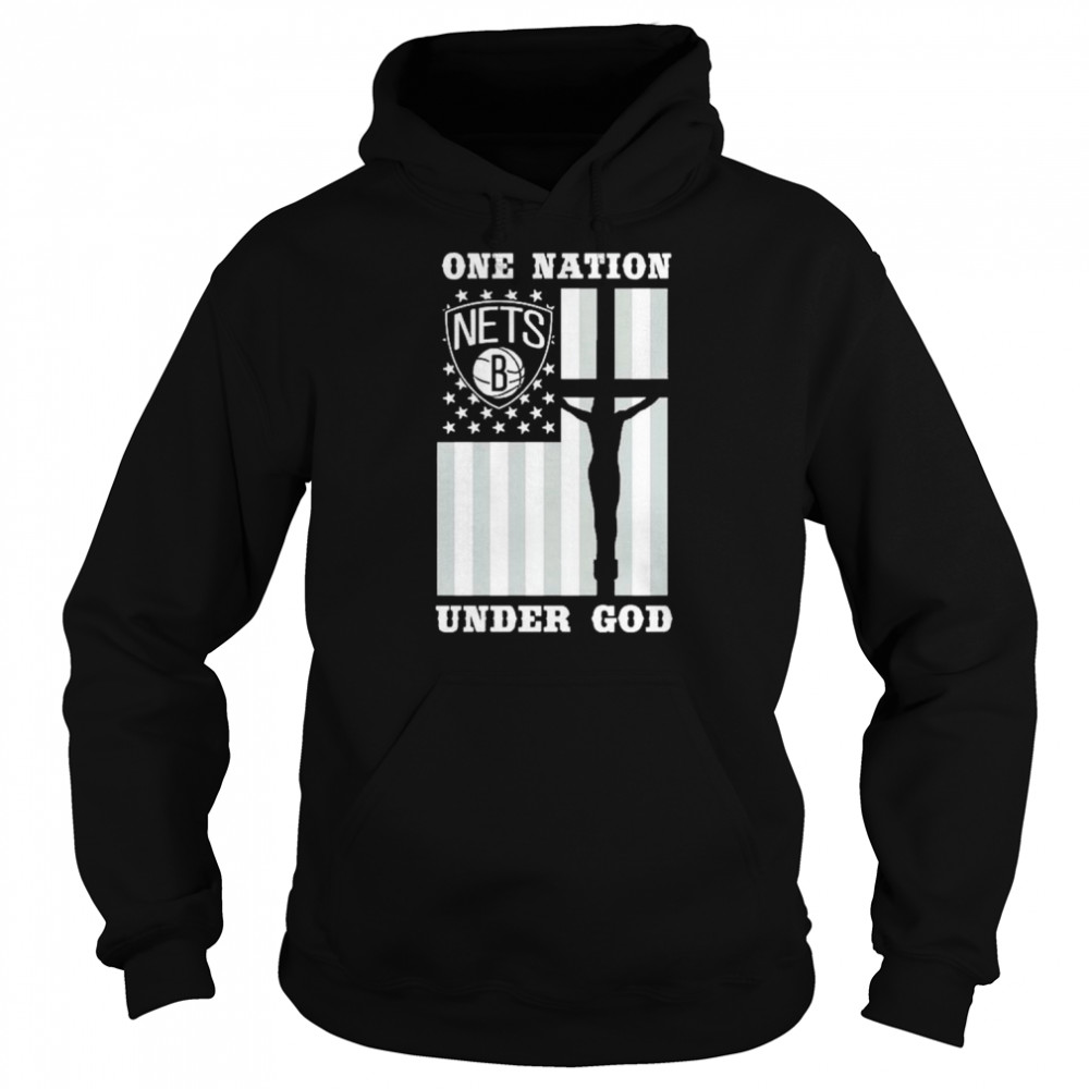 brooklyn nets one nation under god american flag shirt unisex hoodie