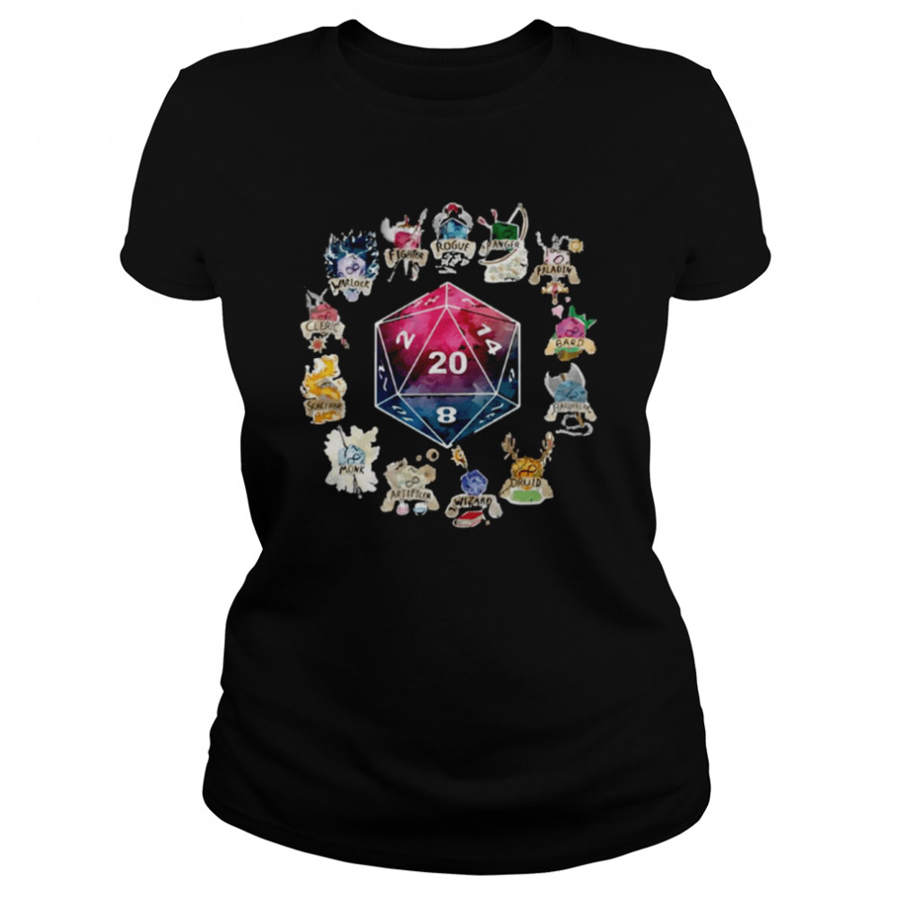 dd d20 funny dungeons and dragons dnd d20 lover shirt classic womens t shirt