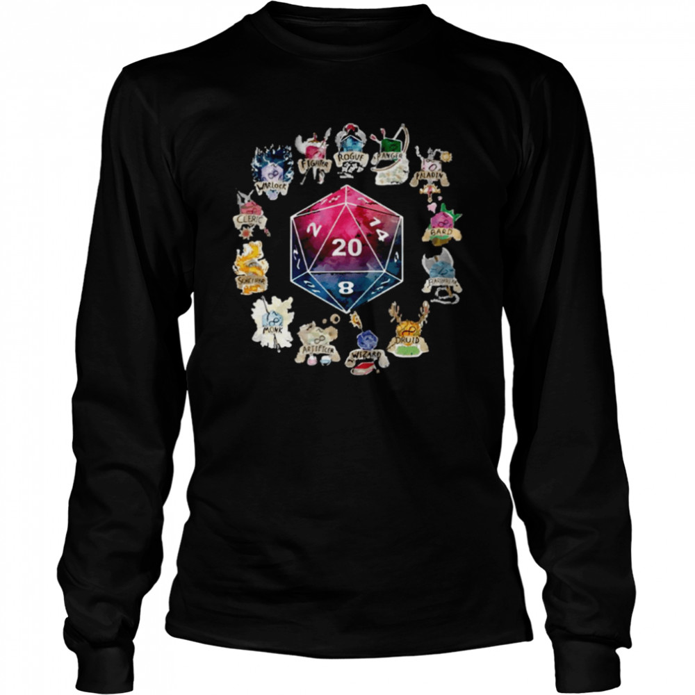 Dd D20 Funny Dungeons And Dragons Dnd D20 Lover shirt Long Sleeved T-shirt