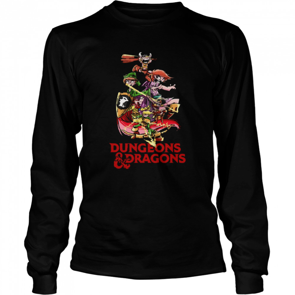 Dungeons Dragons Graphic Cartoon Style shirt Long Sleeved T-shirt