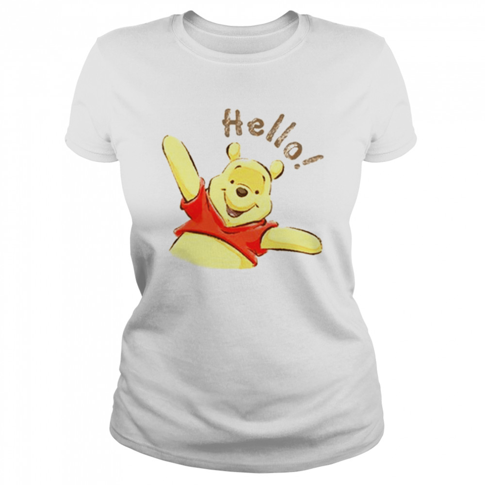 hello my friend winnie the pooh bear cartoon shirt classic womens t shirt