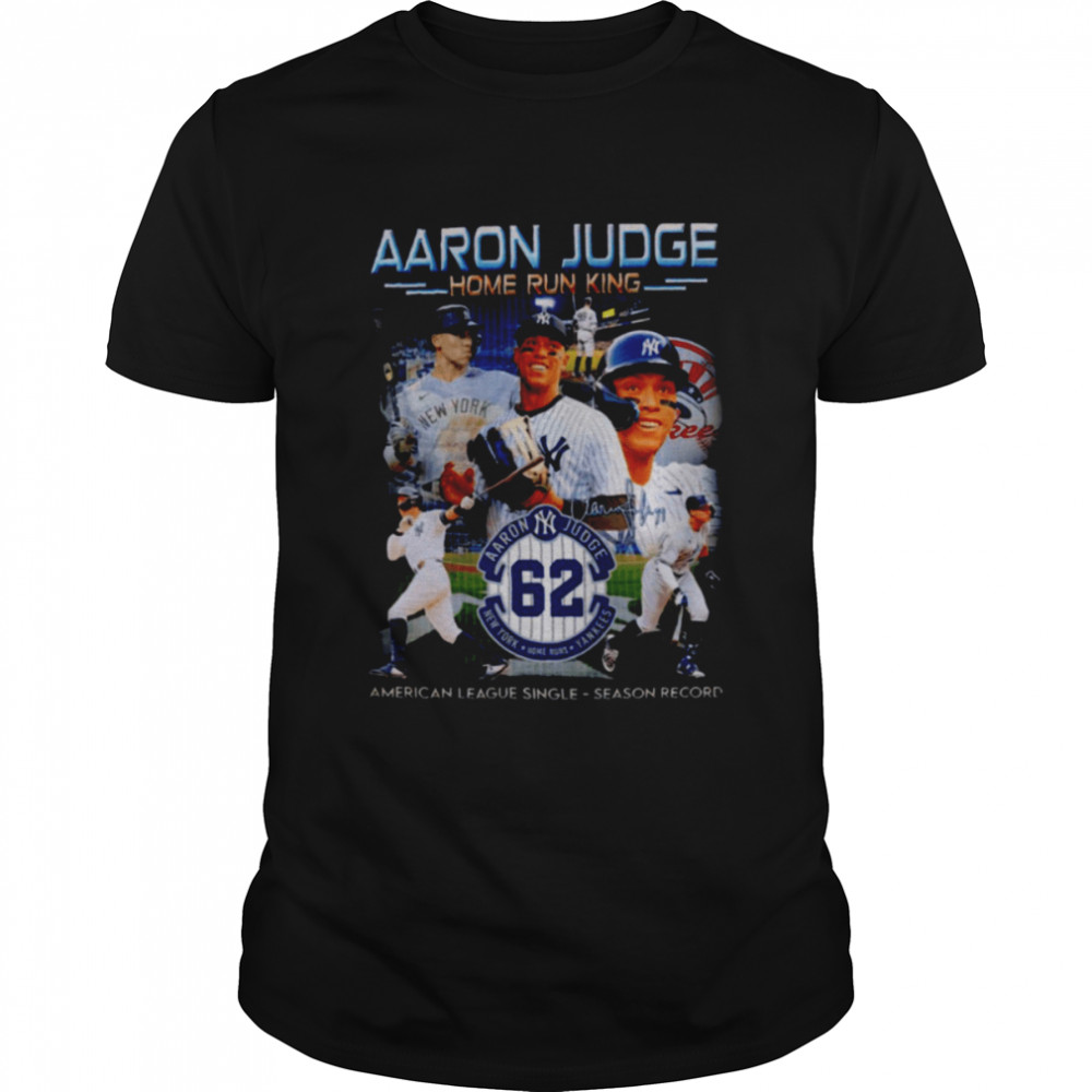 New York Yankees Aaron Judge home run King American League Single Season record 2022 signature shirt Classic Men's T-shirt