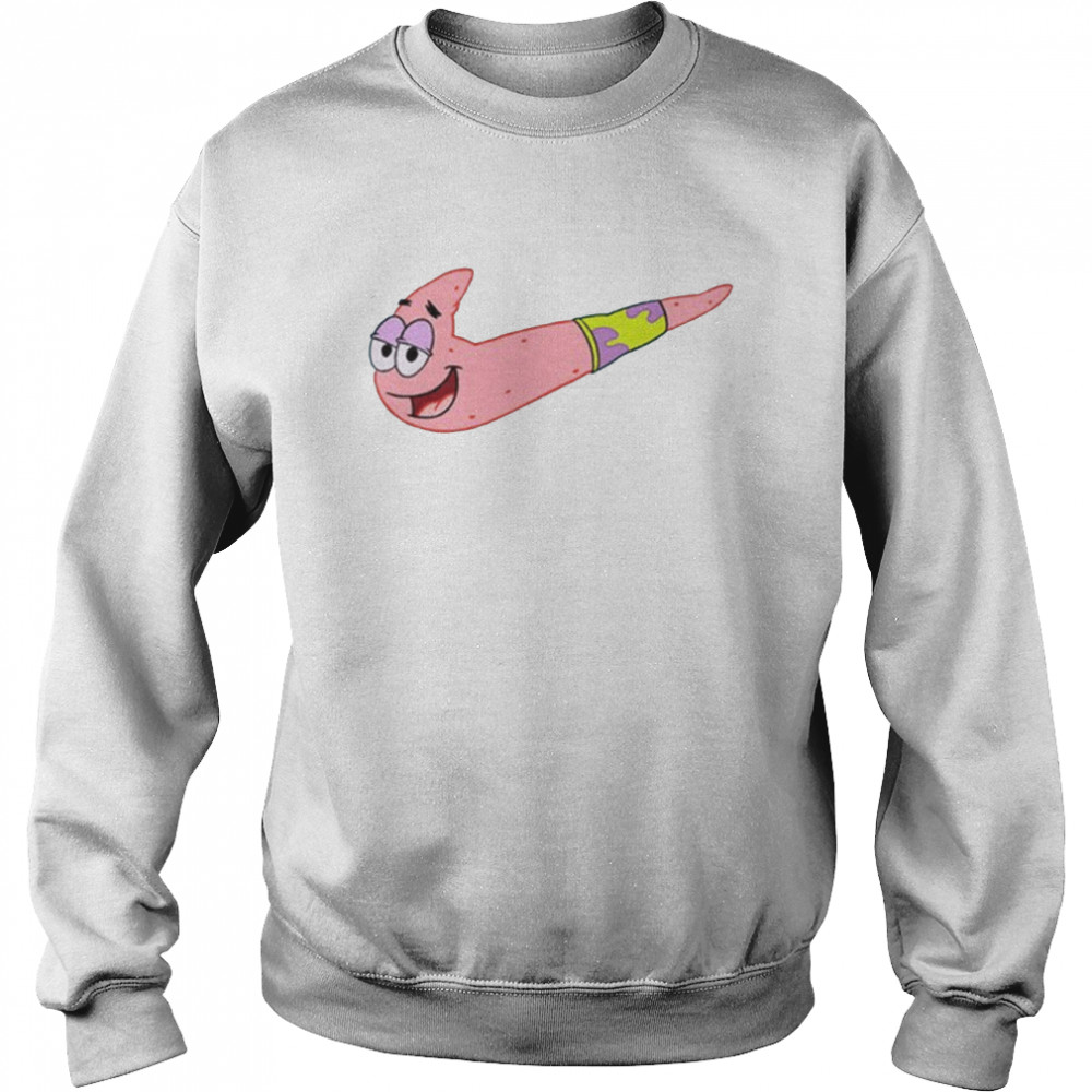 Patrick Star Spongebob Swoosh Nike Logo Cartoon shirt Unisex Sweatshirt