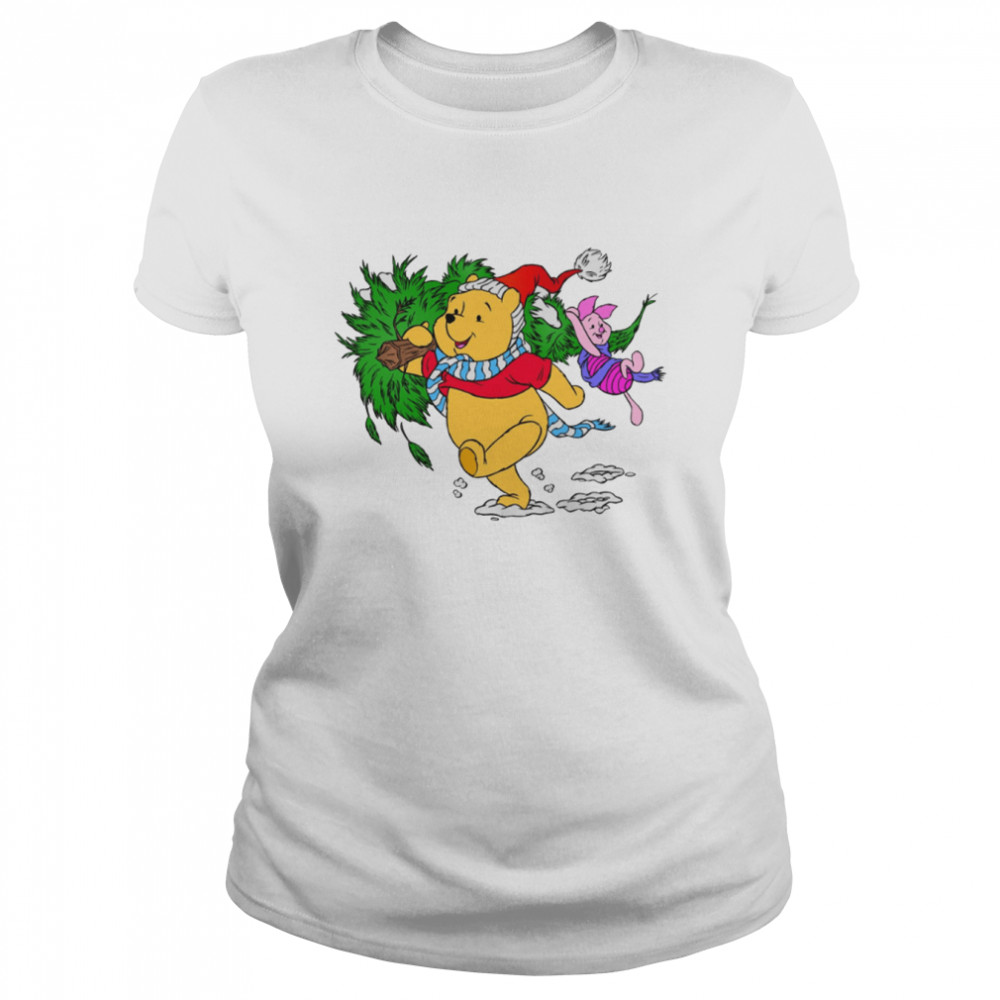 Picking Up The Christmas Tree Winnie The Pooh shirt Classic Women's T-shirt