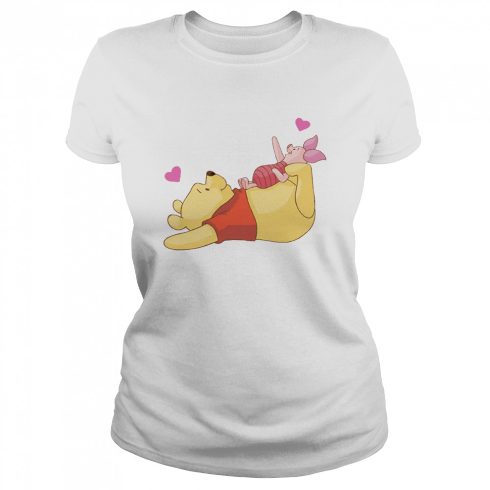 Piglet And Winnie Playing In Winnie The Pooh shirt Classic Women's T-shirt
