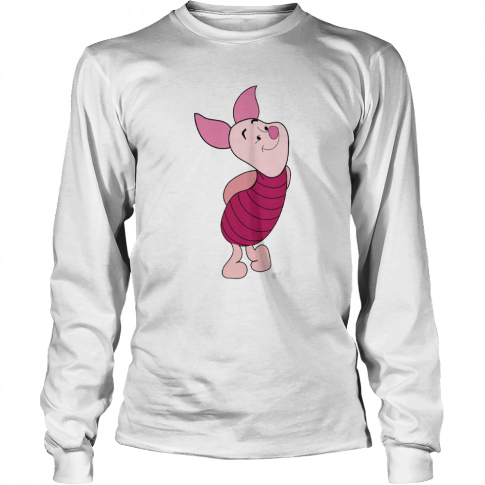 pink design piglet in winnie the pooh shirt long sleeved t shirt
