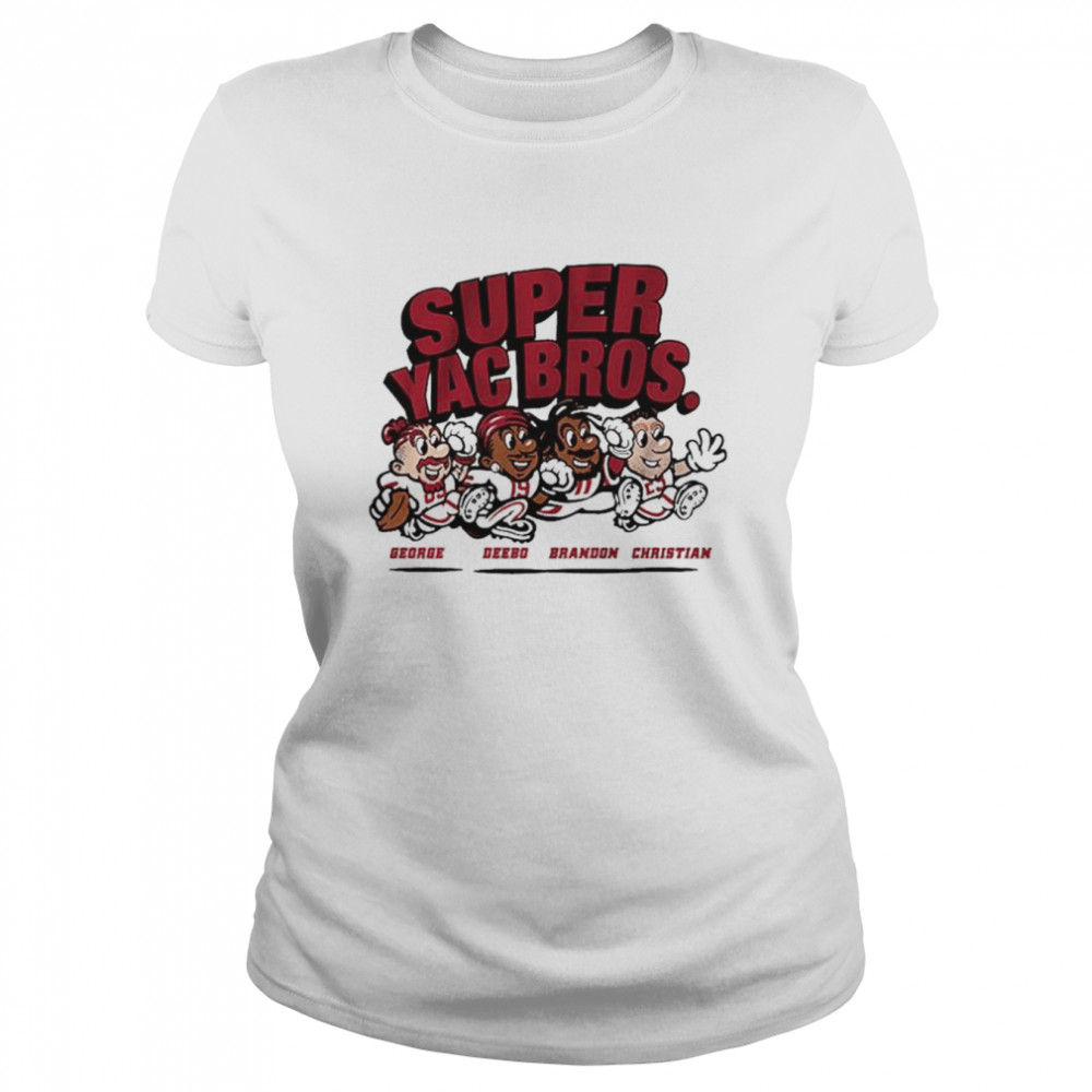 Premium super yac bros Gearge Deebo Brandon and Christtian San Francisco 49ers shirt Classic Women's T-shirt