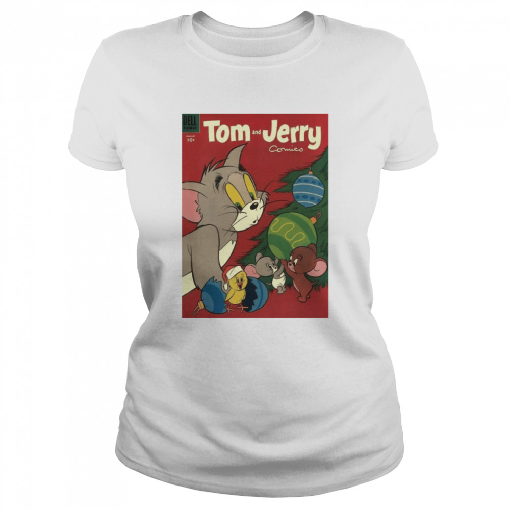 red design for christmas tom and jerry shirt classic womens t shirt