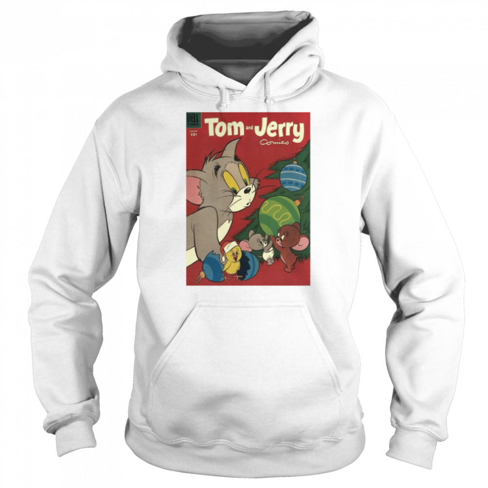red design for christmas tom and jerry shirt unisex hoodie