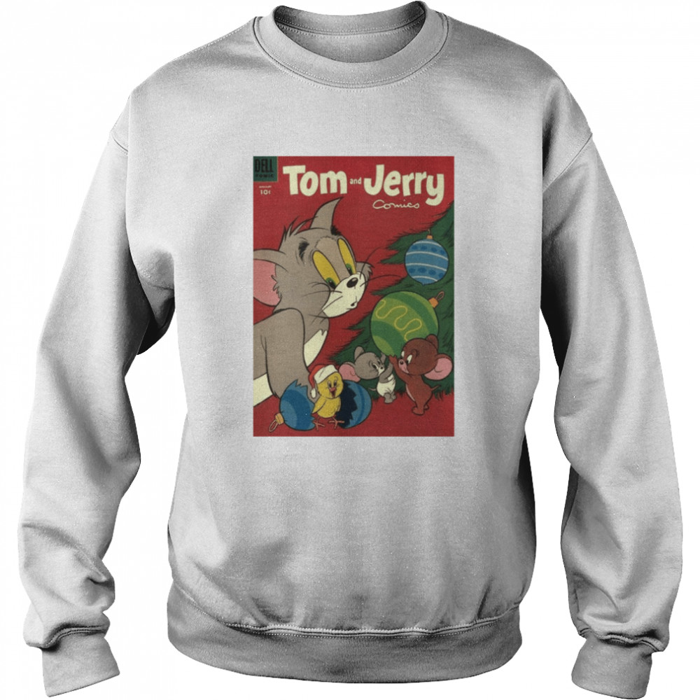 Red Design For Christmas Tom And Jerry shirt Unisex Sweatshirt