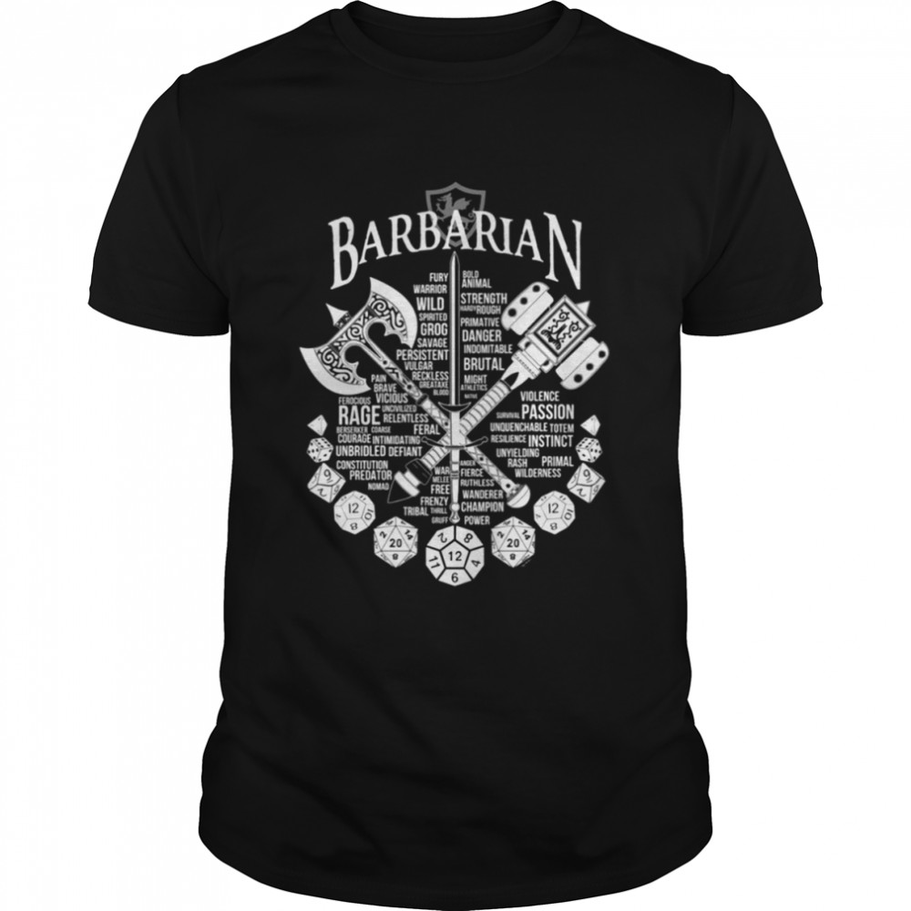 Rpg Class Series Barbarian White Version Active shirt Classic Men's T-shirt