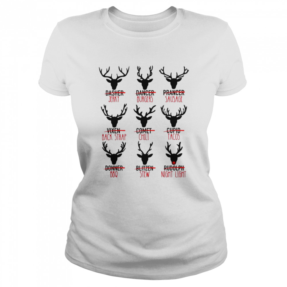 Santa’s Reindeer Cuts Of Meat Christmas 2022 Classic Women's T-shirt