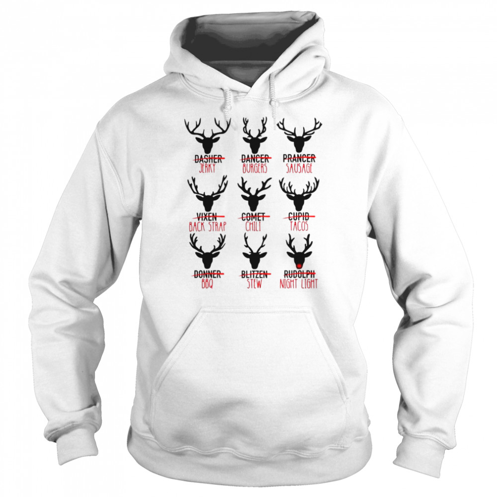 Santa’s Reindeer Cuts Of Meat Christmas 2022 Unisex Hoodie
