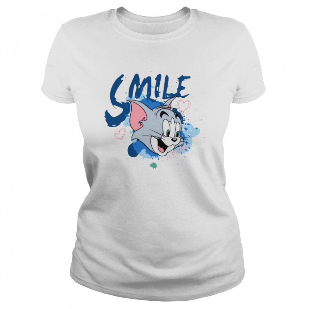 smile everyday tom the cat in tom and jerry shirt classic womens t shirt