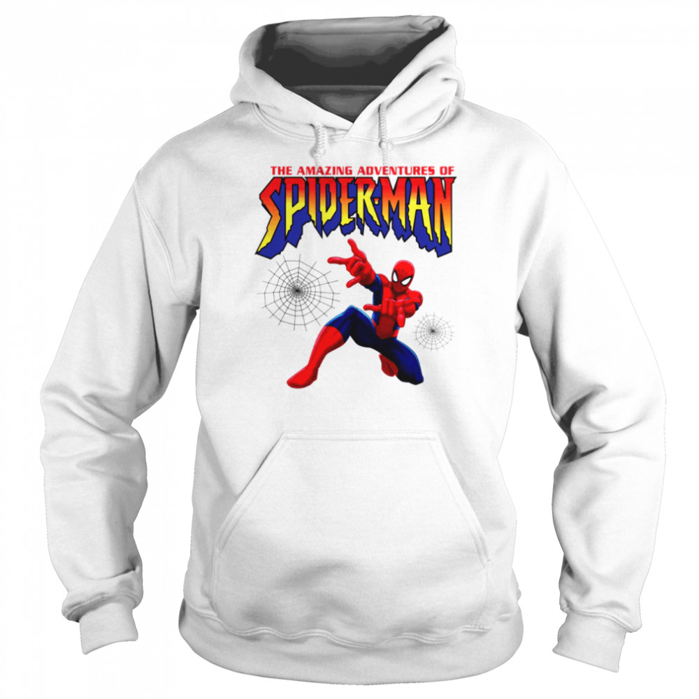 superhero amazing adventures of spiderman marvel comic shirt unisex hoodie