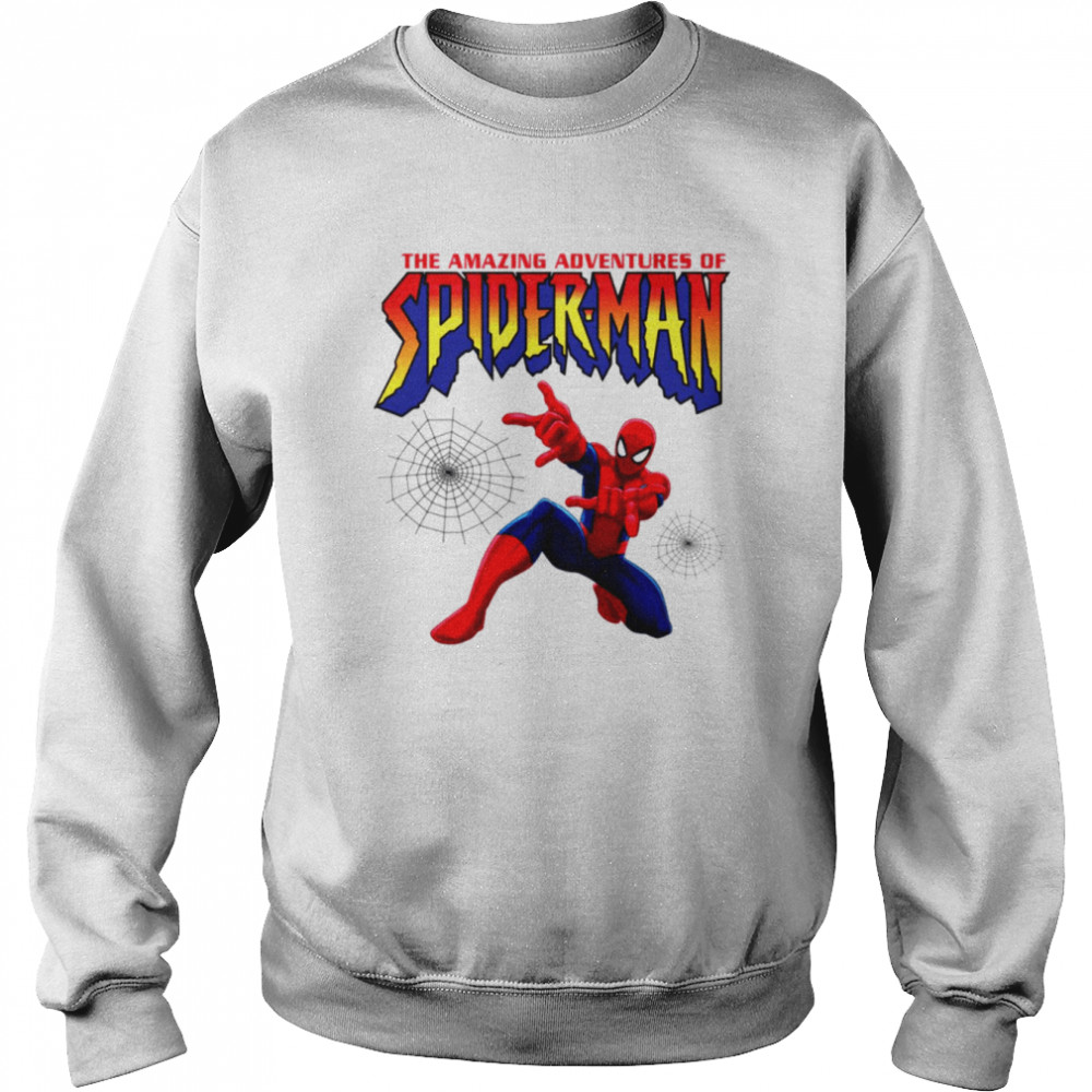 superhero amazing adventures of spiderman marvel comic shirt unisex sweatshirt