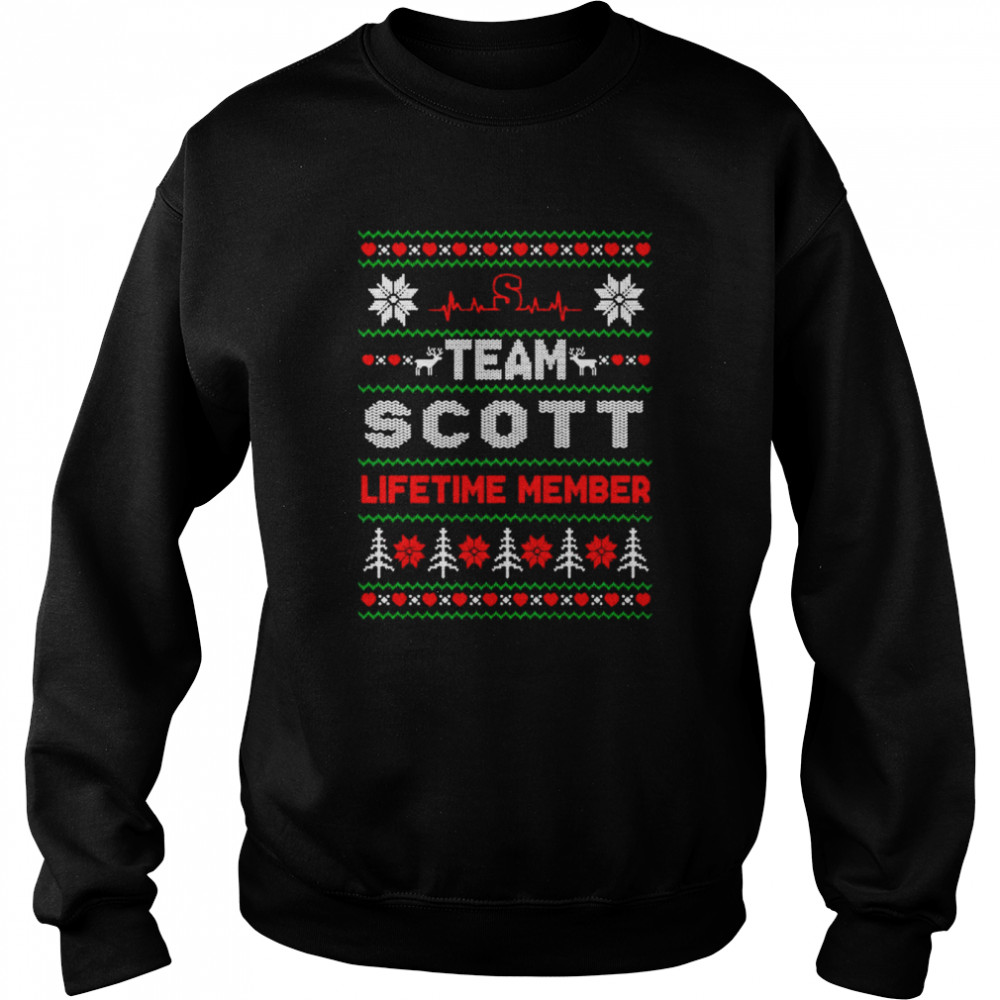 team scott lifetime member ugly christmas shirt unisex sweatshirt
