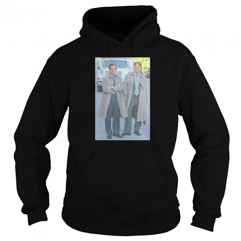 the office dwight and michael coat shirt unisex hoodie