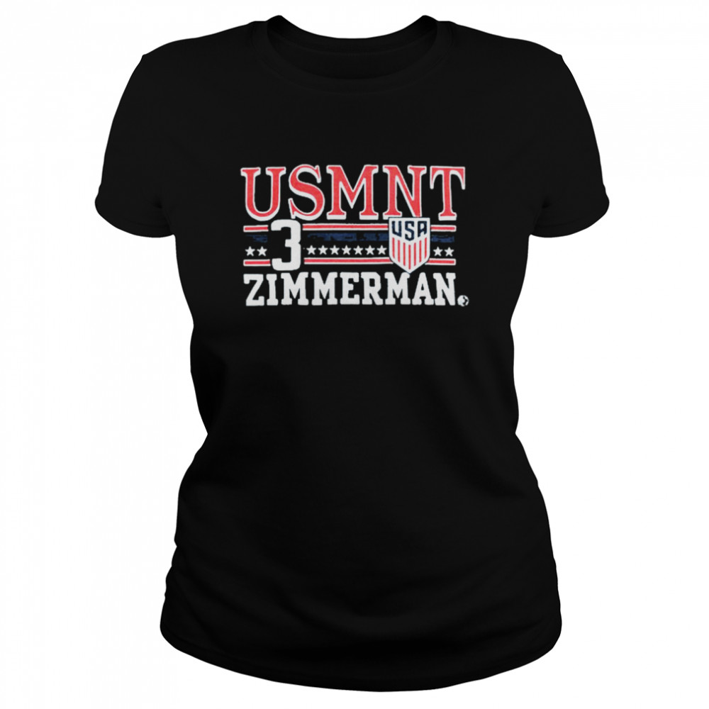 usmnt 3 zimmerman jersey shirt classic womens t shirt