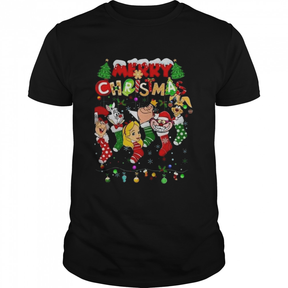 Alice In Wonderland Characters Squad Merry Christmas Socks 2022 shirt