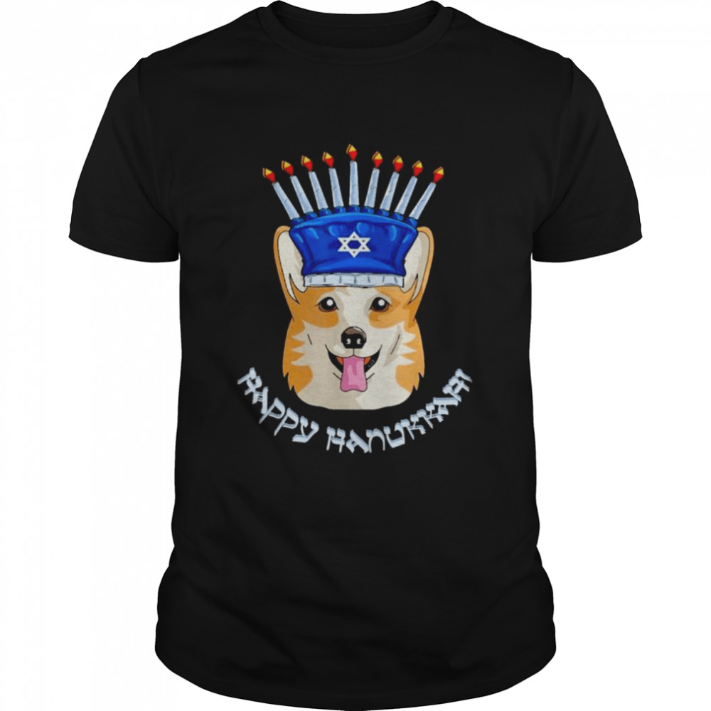 Corgi menorah hat hanukkah chanukah 2022 shirt Classic Men's T-shirt