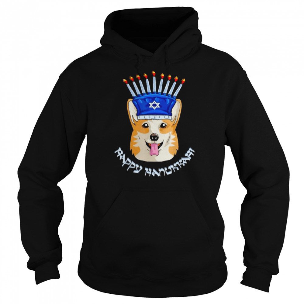 Corgi menorah hat hanukkah chanukah 2022 shirt Unisex Hoodie