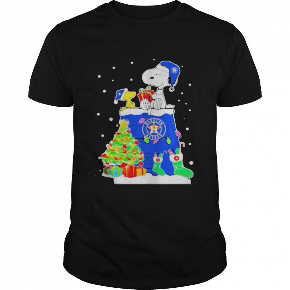 Houston astros Snoopy and Woodstock merry Christmas 2022 T-shirt Classic Men's T-shirt
