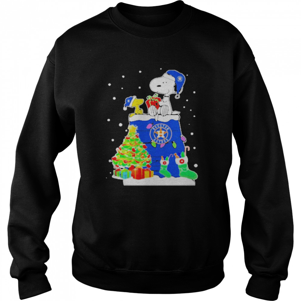 Houston astros Snoopy and Woodstock merry Christmas 2022 T-shirt Unisex Sweatshirt