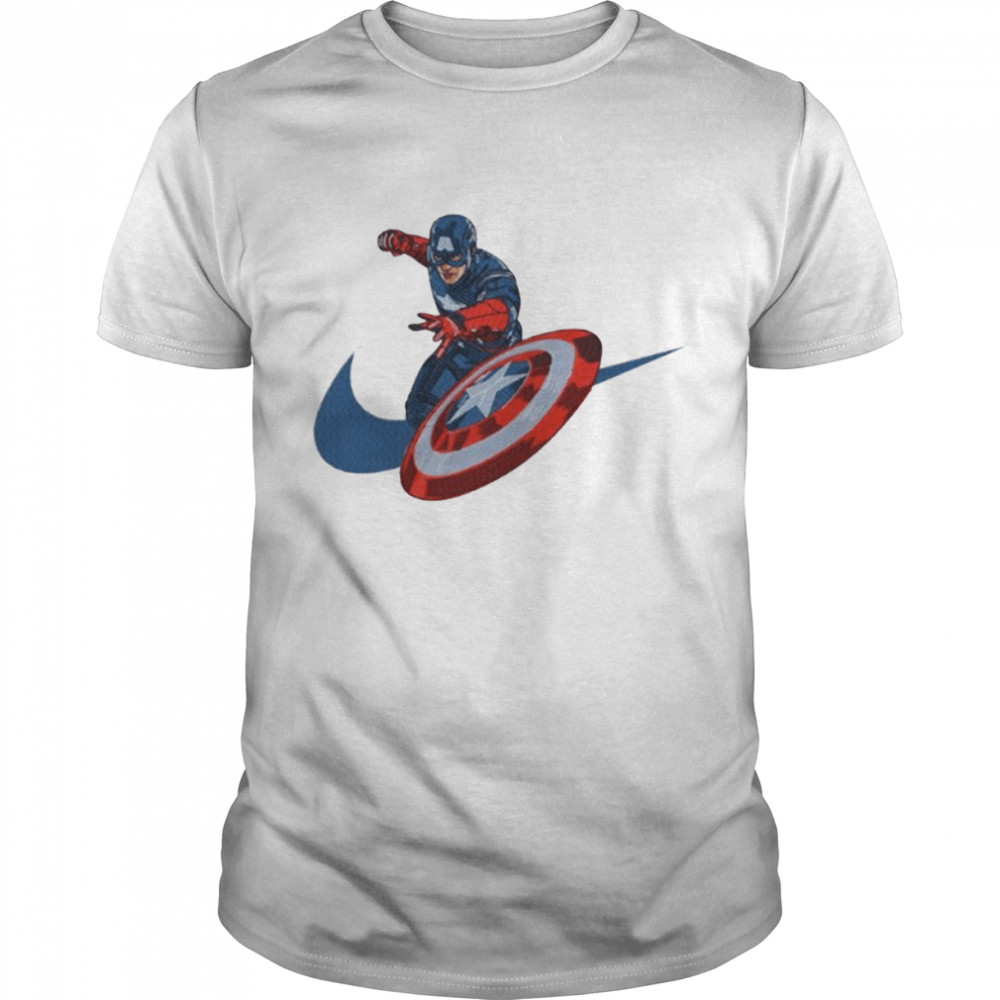 Swoosh Mark Nike Logo Captain American Marvel shirt