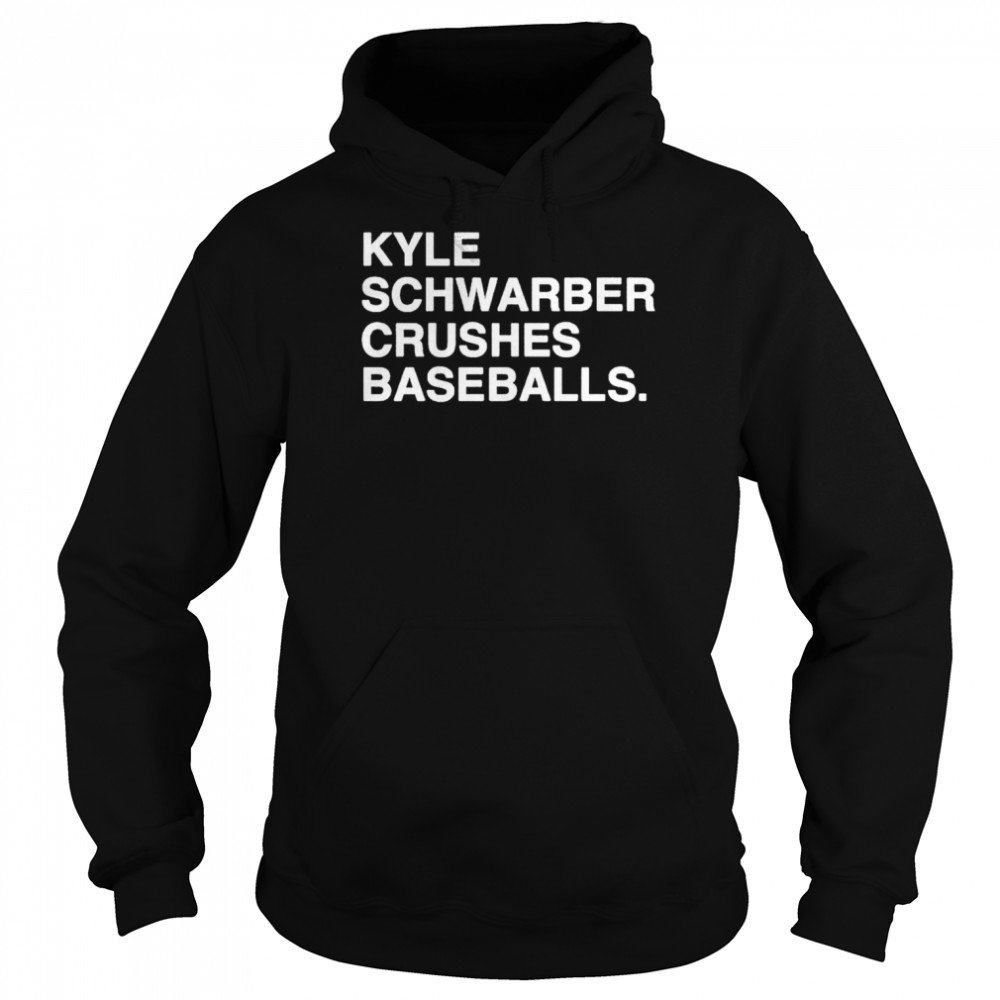 awesome kyle schwarber crushes baseballs shirt unisex hoodie