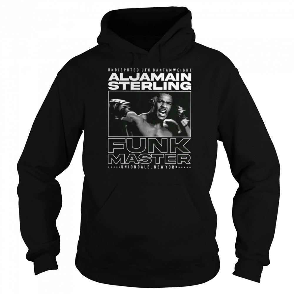 black and white aljamain sterling ufc champ shirt unisex hoodie