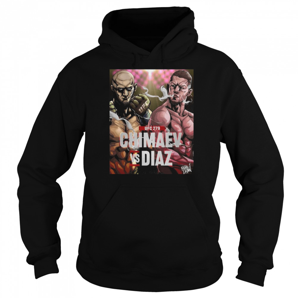 Chimaev Vs Diaz Active Anime Graphic Ufc Mma Fighter shirt Unisex Hoodie