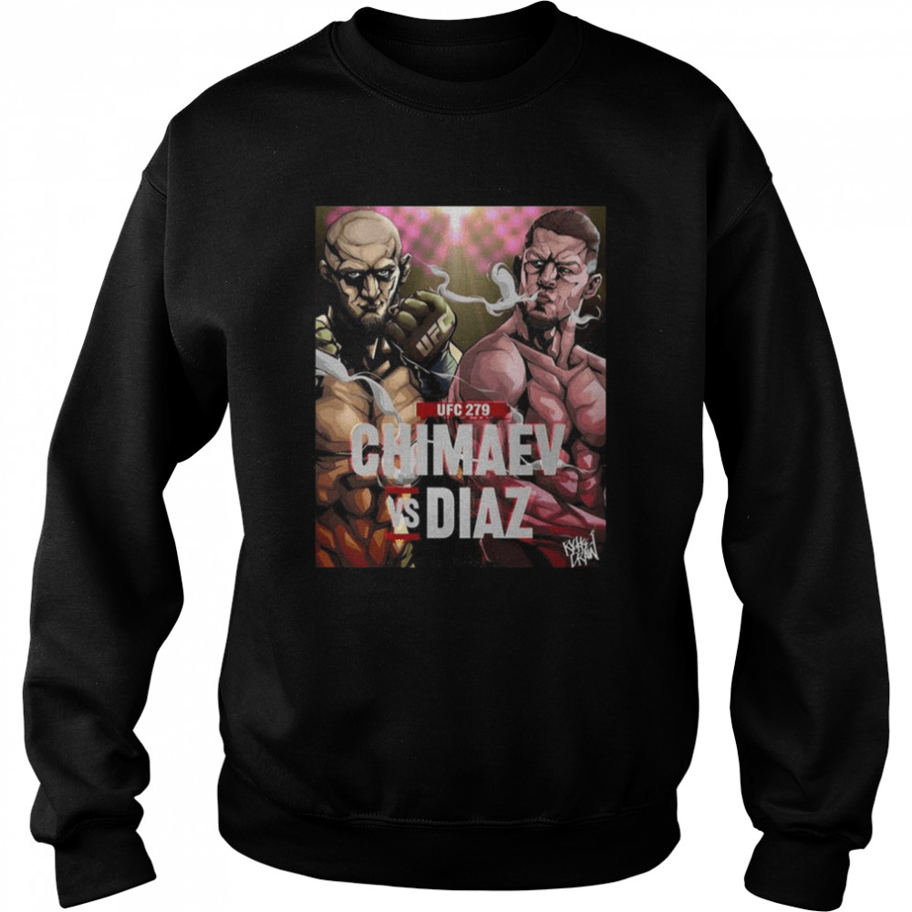 Chimaev Vs Diaz Active Anime Graphic Ufc Mma Fighter shirt Unisex Sweatshirt