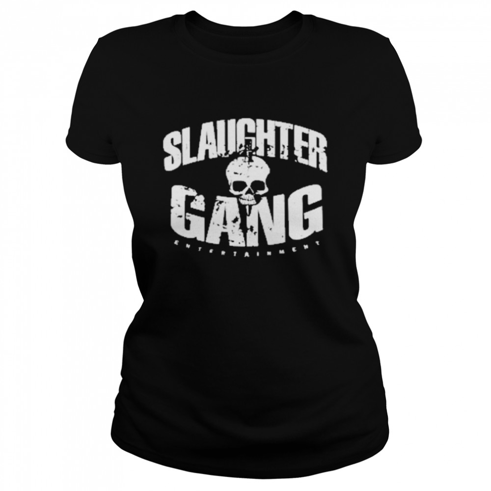 slaughter gang entertainment distressed classic womens t shirt