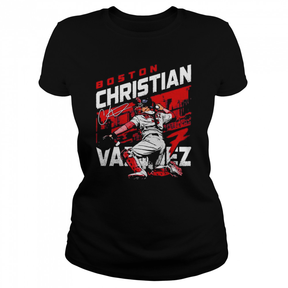 Sports Christian Vazquez city name Houston Astros Boston signature t-shirt Classic Women's T-shirt
