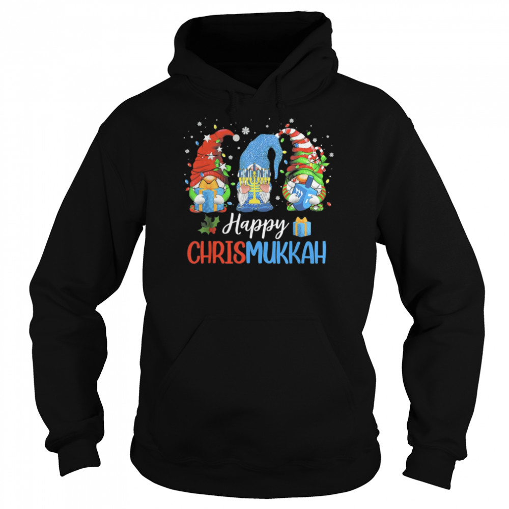 Happy Chrismukkah Gnomes Merry Christmas And Happy Hanukkah Unisex Hoodie