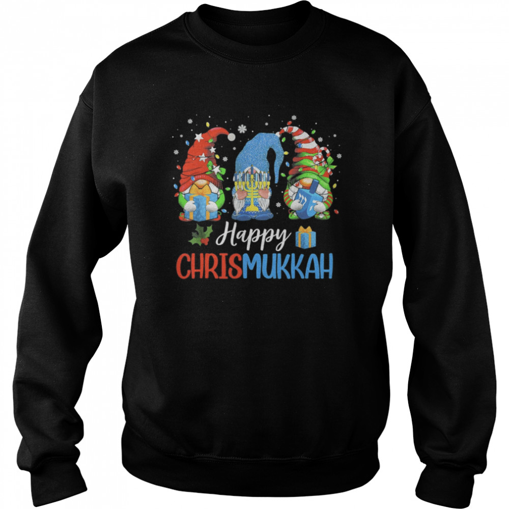 Happy Chrismukkah Gnomes Merry Christmas And Happy Hanukkah Unisex Sweatshirt