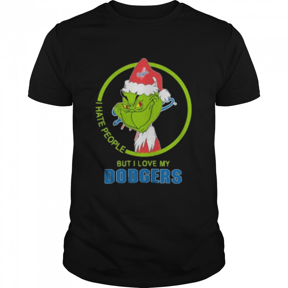 Santa Grinch I Hate People But I Love Los Angeles Dodgers Christmas 2022 shirt