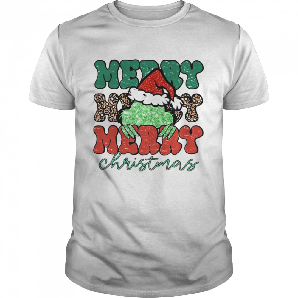 Santa Grinch Merry Christmas Leopard 2022 shirt Classic Men's T-shirt