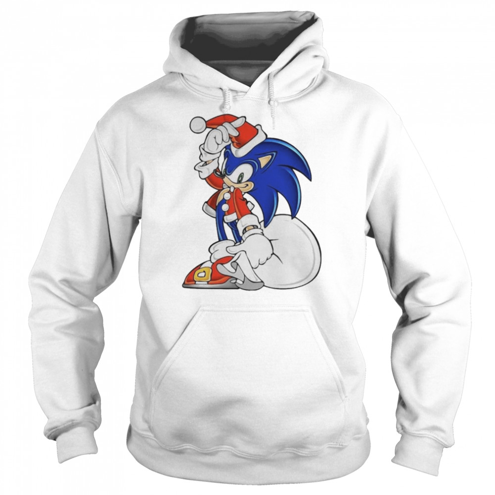 sonic the hedgehog in santa suit christmas 2022 shirt unisex hoodie