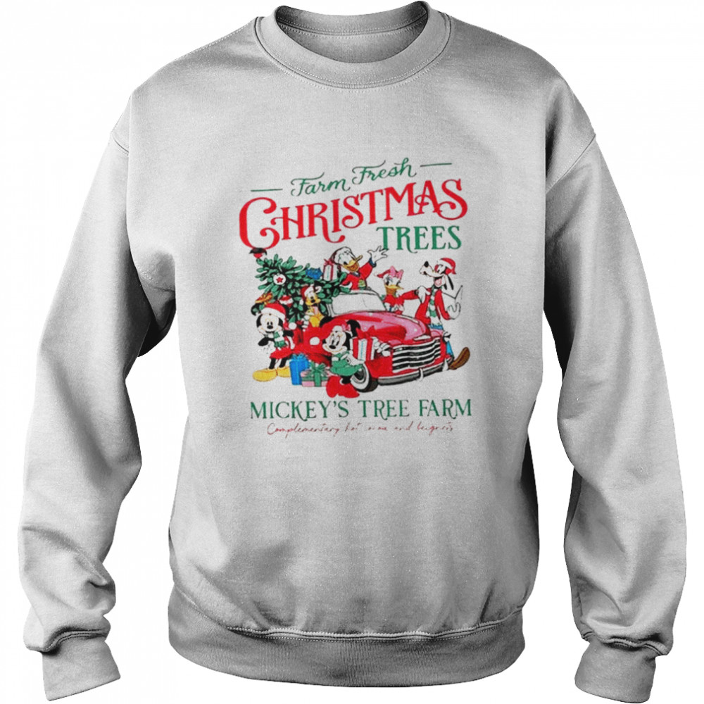 Vintage Farm Fresh Christmas Trees Mickey Mouse And Friends Disney Christmas 2022 shirt Unisex Sweatshirt