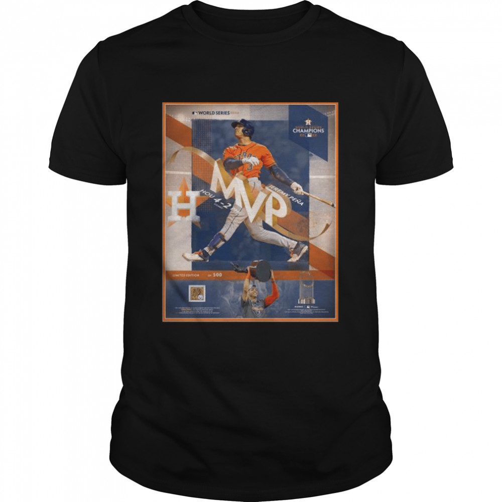 Jeremy peña houston astros authentic framed 2022 world series mvp collage with a piece of game-used world series shirt