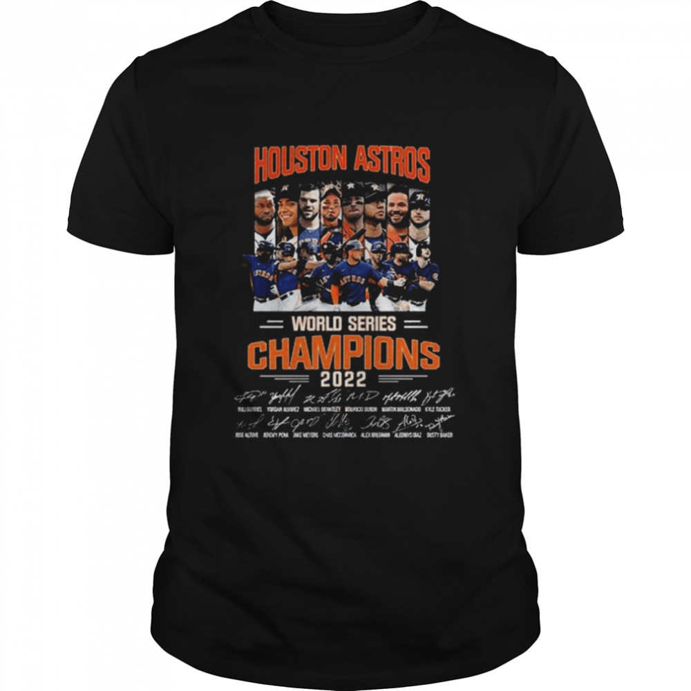 MLB Houston Astros team football 2022 World Series Champions signatures shirt
